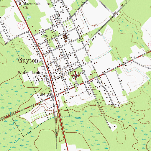 Topographic Map of New Providence Baptist Church, GA