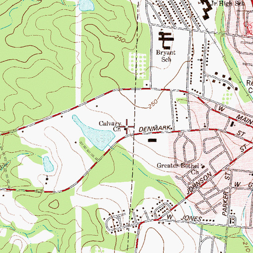 Topographic Map of Williams Grove Church of God, GA