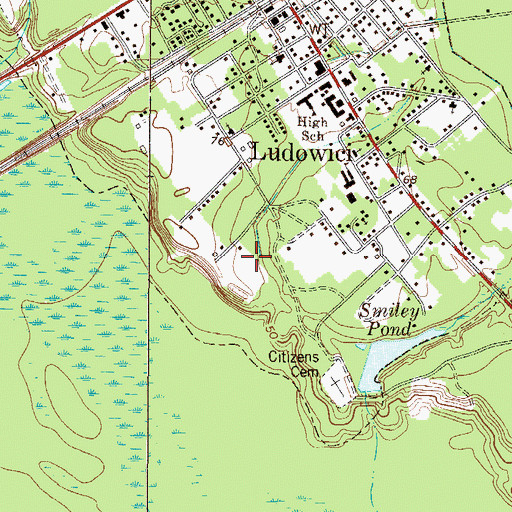 Topographic Map of Ludowici Water Pollution Control Plant, GA