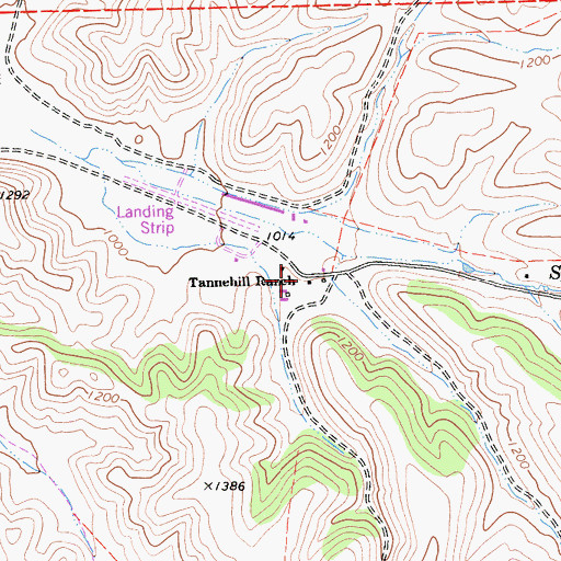 Topographic Map of Tannehill Ranch, CA