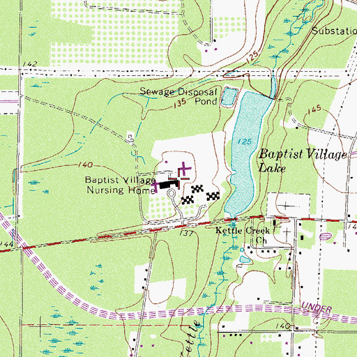 Topographic Map of J Olan Jones Health Care Center, GA