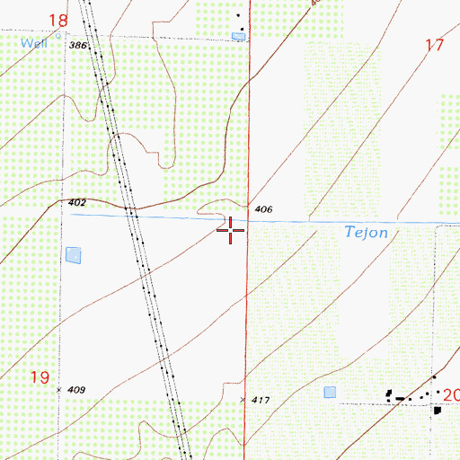 Topographic Map of Tejon Creek, CA