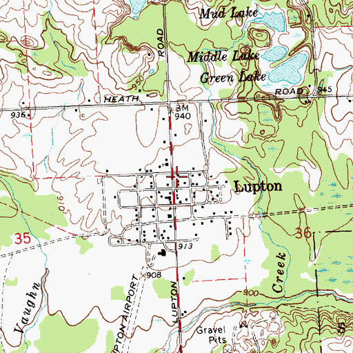 Topographic Map of Lupton Post Office, MI