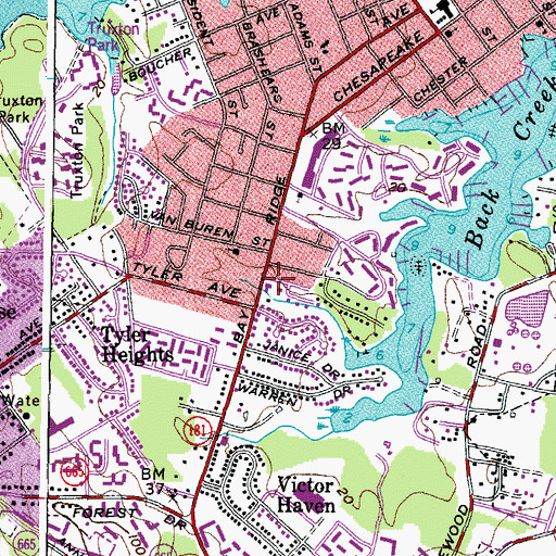 Topographic Map of Annapolis Latino Church of the Nazarene, MD