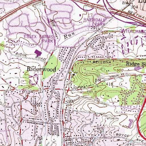 Topographic Map of Arden Courts of Towson Assisted Living Center, MD