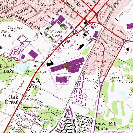 Topographic Map of Avondale Industrial Area, MD