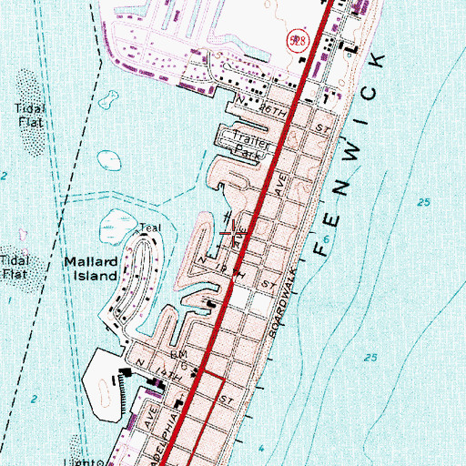 Topographic Map of Bahia Marina, MD