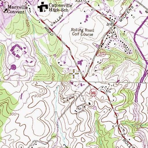 Topographic Map of Brightview of Catonsville Assisted Living Center, MD