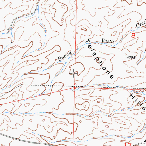 Topographic Map of Telephone Hills, CA