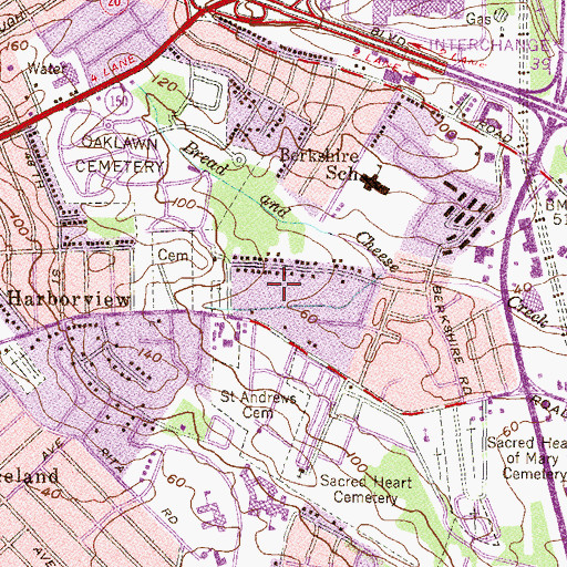 Topographic Map of Calvary Baptist Church of Dundalk, MD