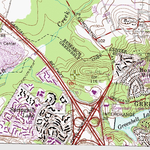 Topographic Map of Capitol Office Park, MD