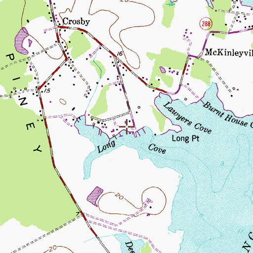 Topographic Map of Long Cove Marina, MD
