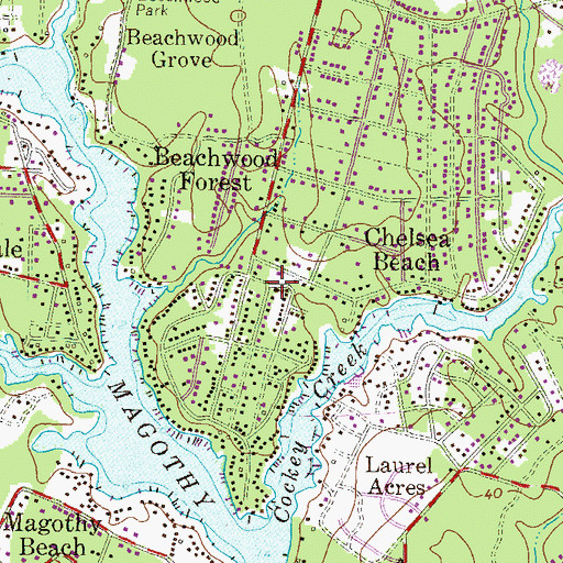 Topographic Map of Magothy Chelsea Community Lutheran Church, MD