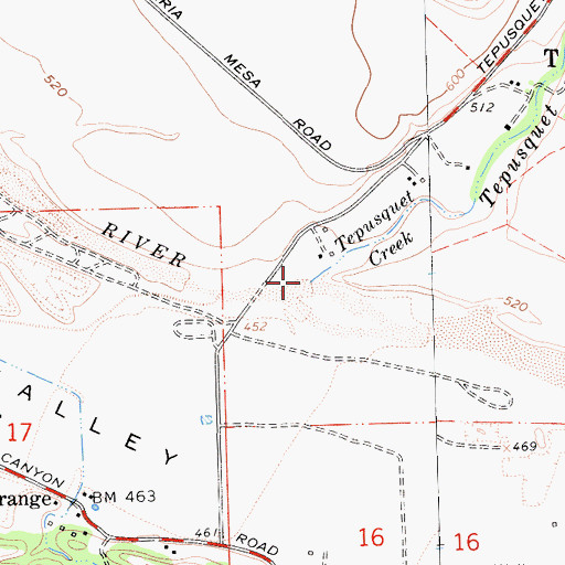 Topographic Map of Tepusquet Creek, CA
