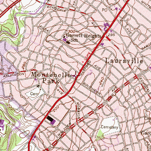 Topographic Map of Mount Zion Hill Baptist Church, MD