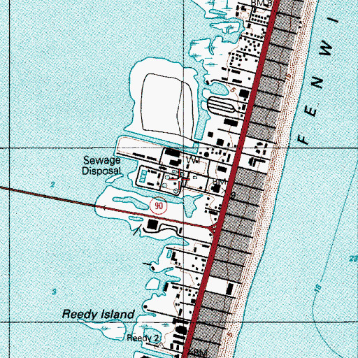 Topographic Map of Ocean City Wastewater Treatment Plant, MD