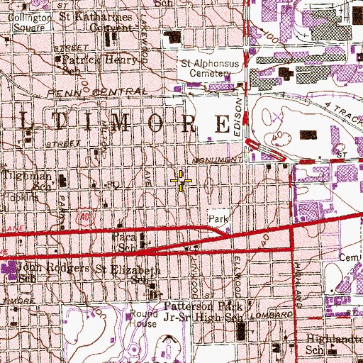 Topographic Map of Prince of Peace Baptist Church, MD