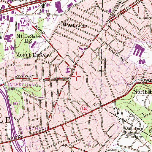 Topographic Map of Ridgeway Manor Nursing Home, MD