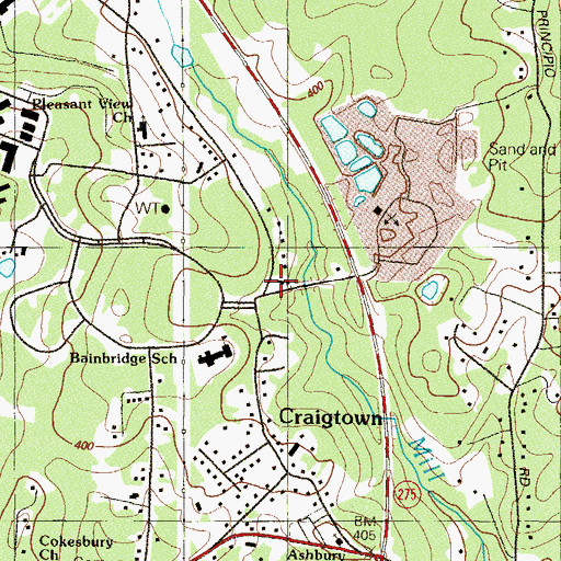 Topographic Map of River City Baptist Church, MD