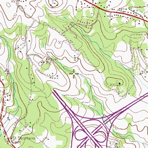 Topographic Map of Timbers at Troy Golf Course, MD