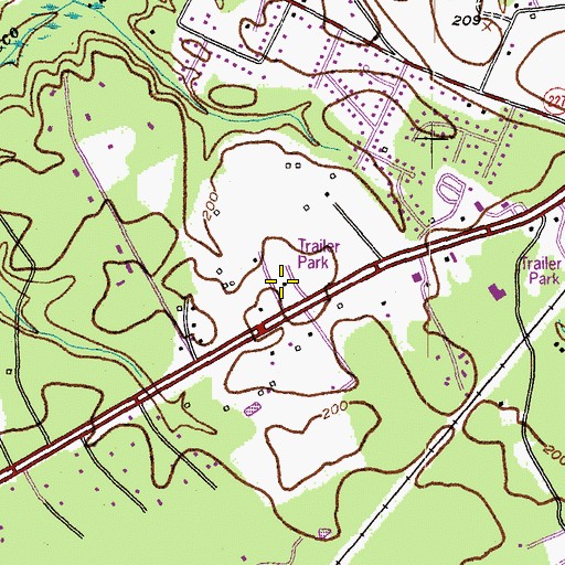 Topographic Map of White Plains Mobile Home Park, MD
