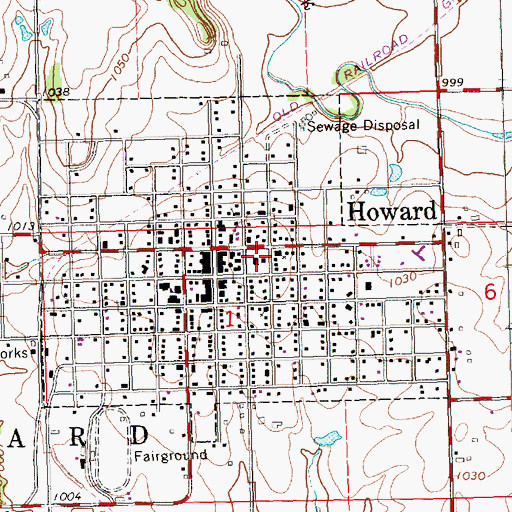 Topographic Map of Elk County Sheriff's Office, KS