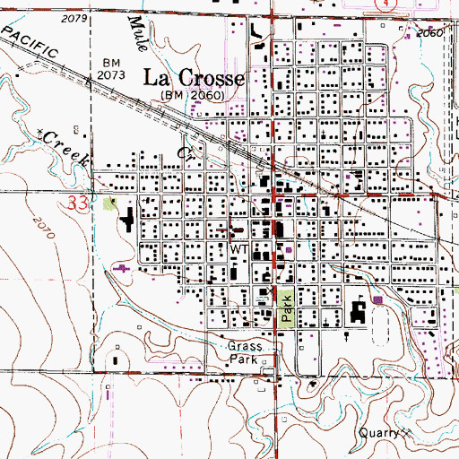 Topographic Map of Rush County Sheriff's Office, KS