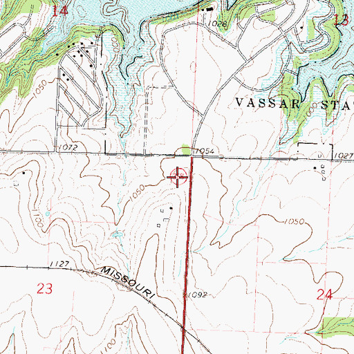 Topographic Map of Kansas Department of Wildlife and Parks Pomona State Park, KS