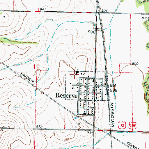 Topographic Map of Sac and Fox Tribal Police Department, KS