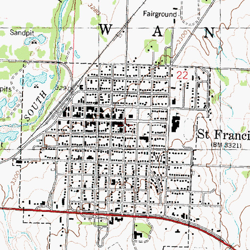 Topographic Map of Saint Francis Police Department, KS