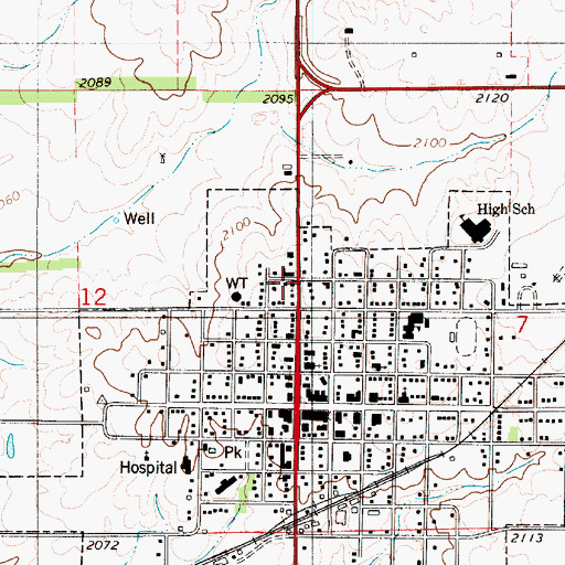 Topographic Map of Comanche County Sheriff's Office, KS