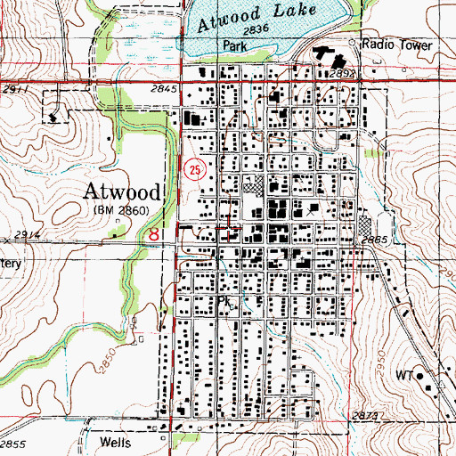 Topographic Map of Atwood Police Department, KS