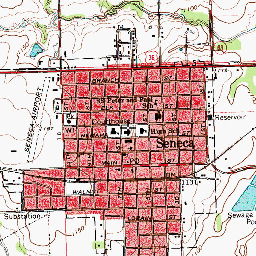 Topographic Map of Nemaha County Sheriff's Office, KS
