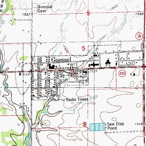Topographic Map of Goessel Police Department, KS