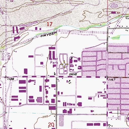 Topographic Map of Rancho Rio Vista Mobile Home Park, AZ