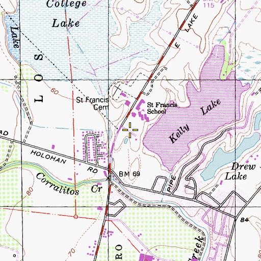 Topographic Map of Lakeview Middle School, CA