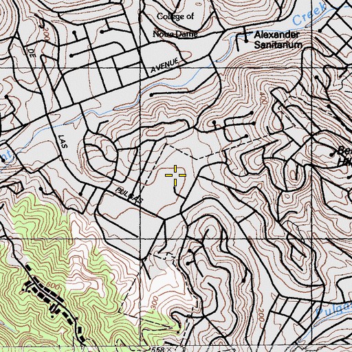 Topographic Map of Tierra Linda Middle School, CA