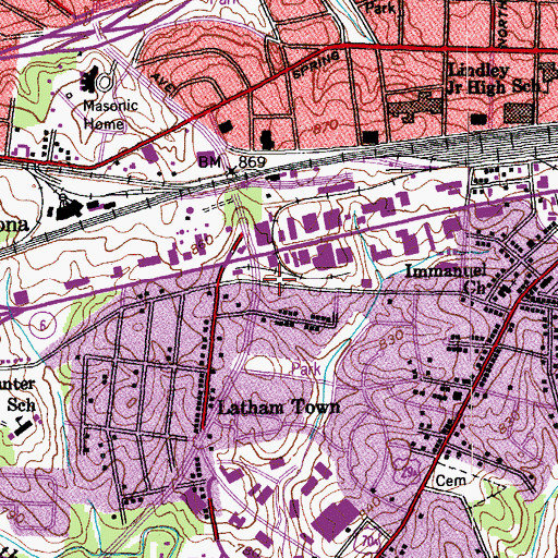 Topographic Map of Henderson Nail Academy, NC