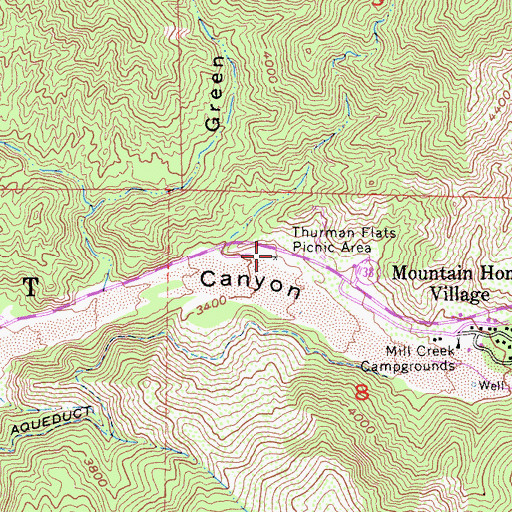 Topographic Map of Thurman Flats Picnic Area, CA