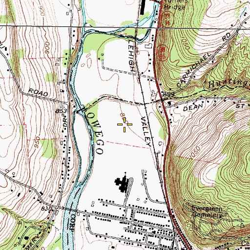 Topographic Map of Owego Free Academy, NY