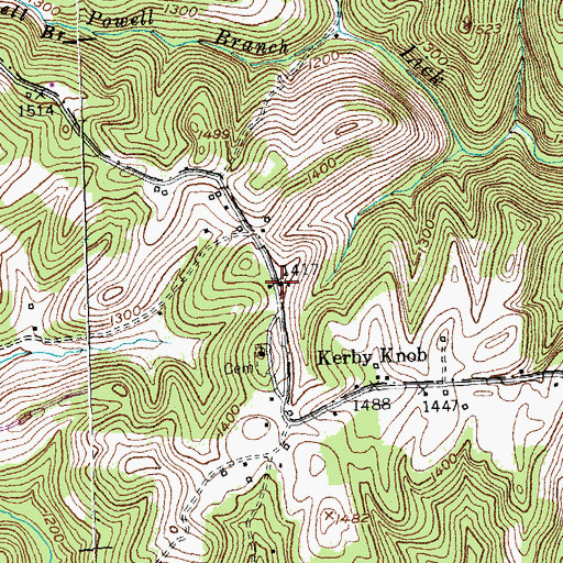 Topographic Map of Kirby Knob School (historical), KY