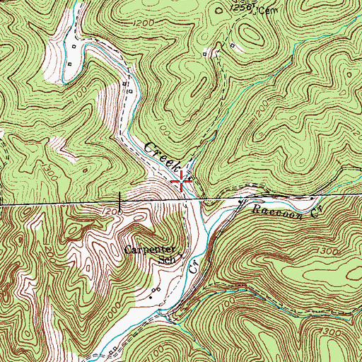 Topographic Map of Stone Coal Lick, KY