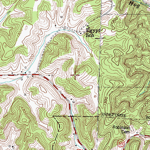 Topographic Map of Yates Knob, KY
