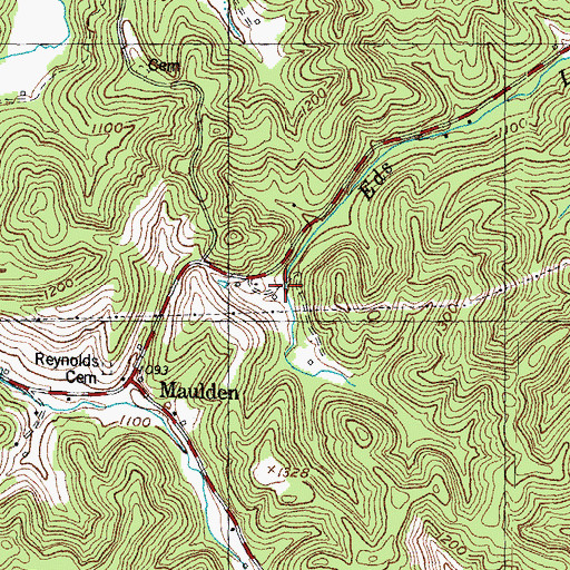 Topographic Map of Cope Hollow, KY
