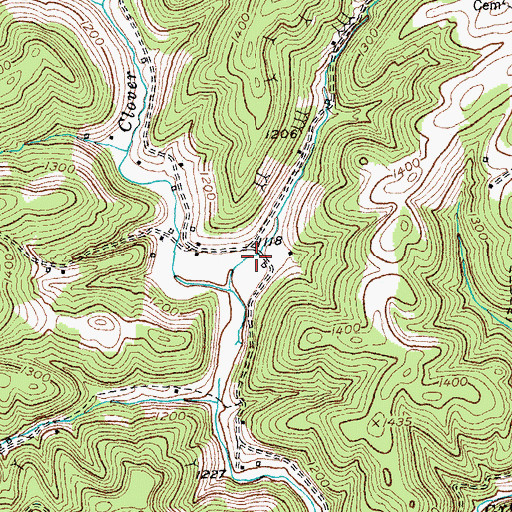 Topographic Map of Garden Hollow, KY