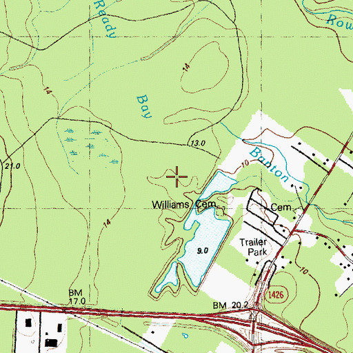 Topographic Map of Leland Industrial Park, NC