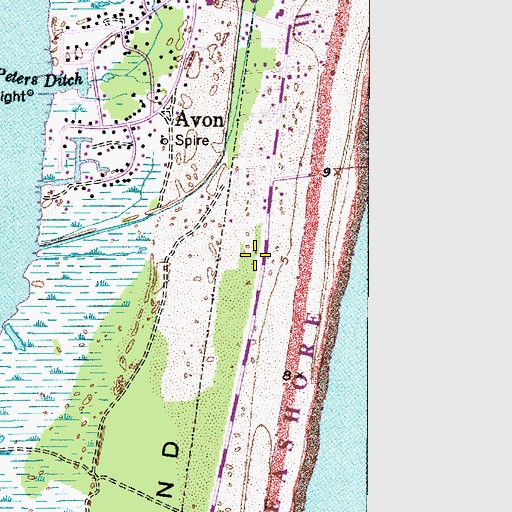 Topographic Map of Avon Post Office, NC