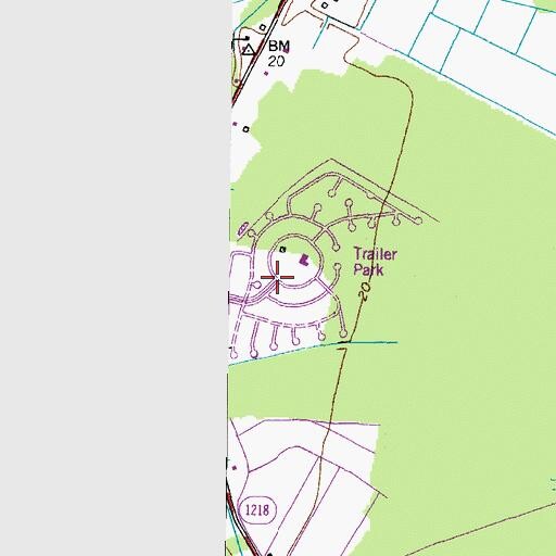 Topographic Map of Carolina Village Mobile Home Park, NC