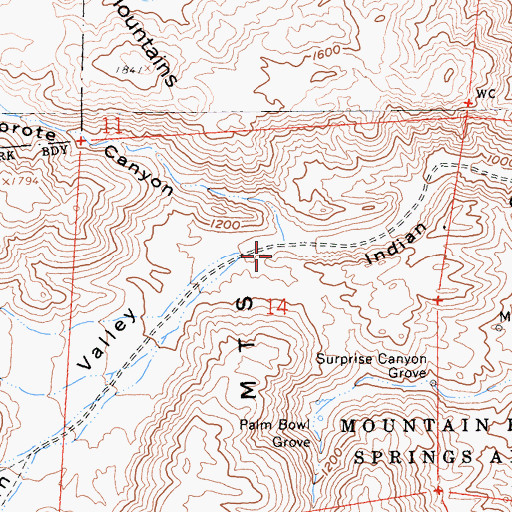 Topographic Map of Torote Canyon, CA