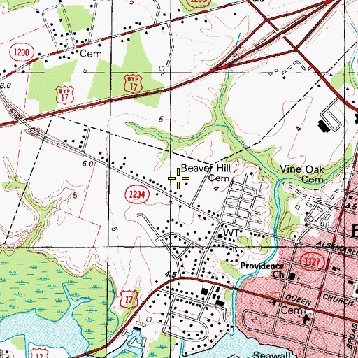 Topographic Map of Saint Mark Mobile Home Park, NC
